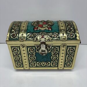 Rare Vintage 1960's Harry Vincent Chest Medieval Toffee tin storage box England